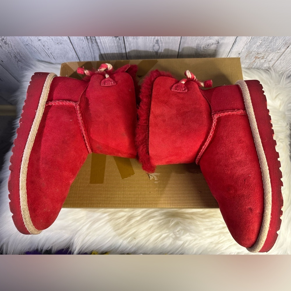 UGG kids selene bow winter boots in red - Picture 5 of 14